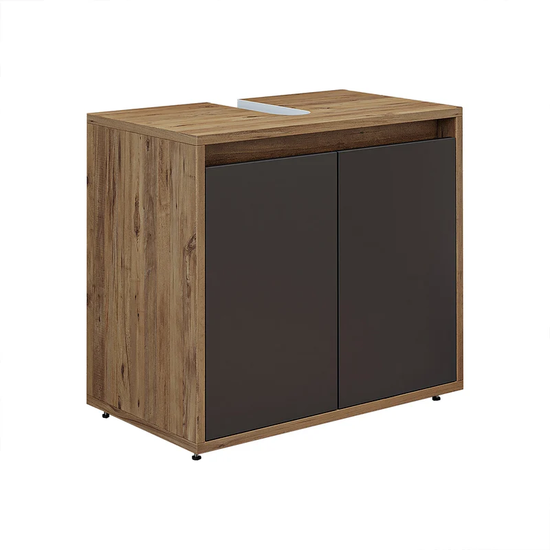 Roomart Badezimmer Unterschrank, 65 cm, ohne Waschbecken, mit 2 Türen, in 4 Farben