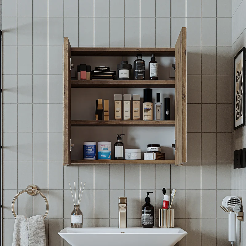 Roomart Badezimmer Spiegelschrank, 60 oder 80 cm, mit Soft-Close-Türen, in 3 Farben
