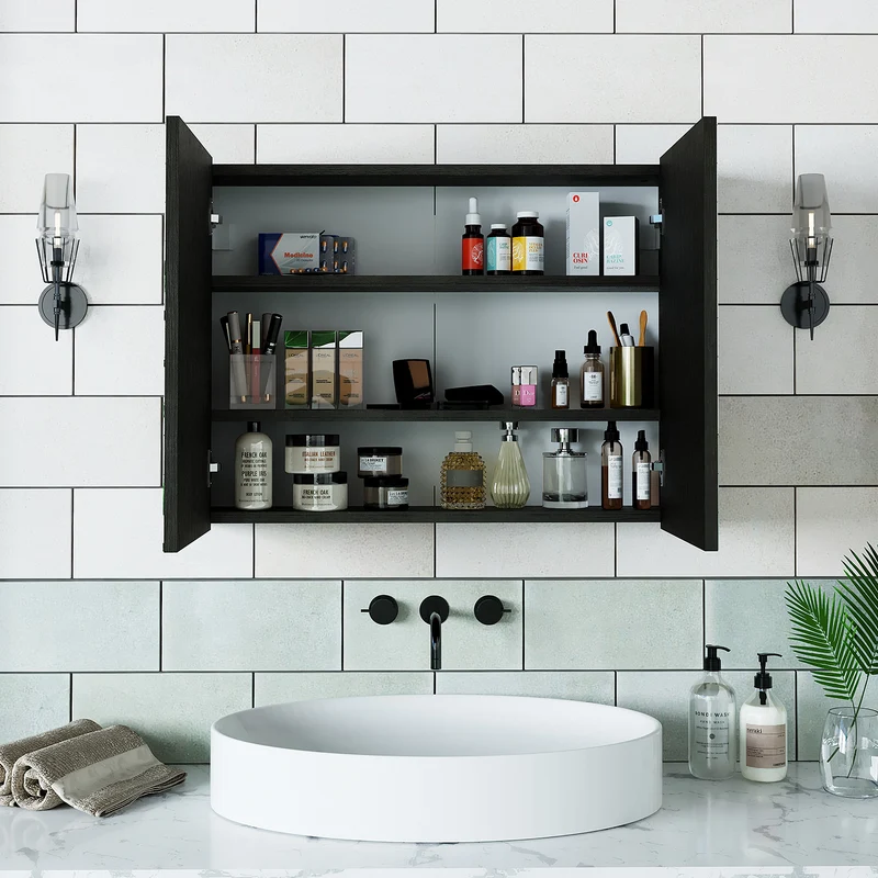 Roomart Badezimmer Spiegelschrank, 60 oder 80 cm, mit Soft-Close-Türen, in 3 Farben