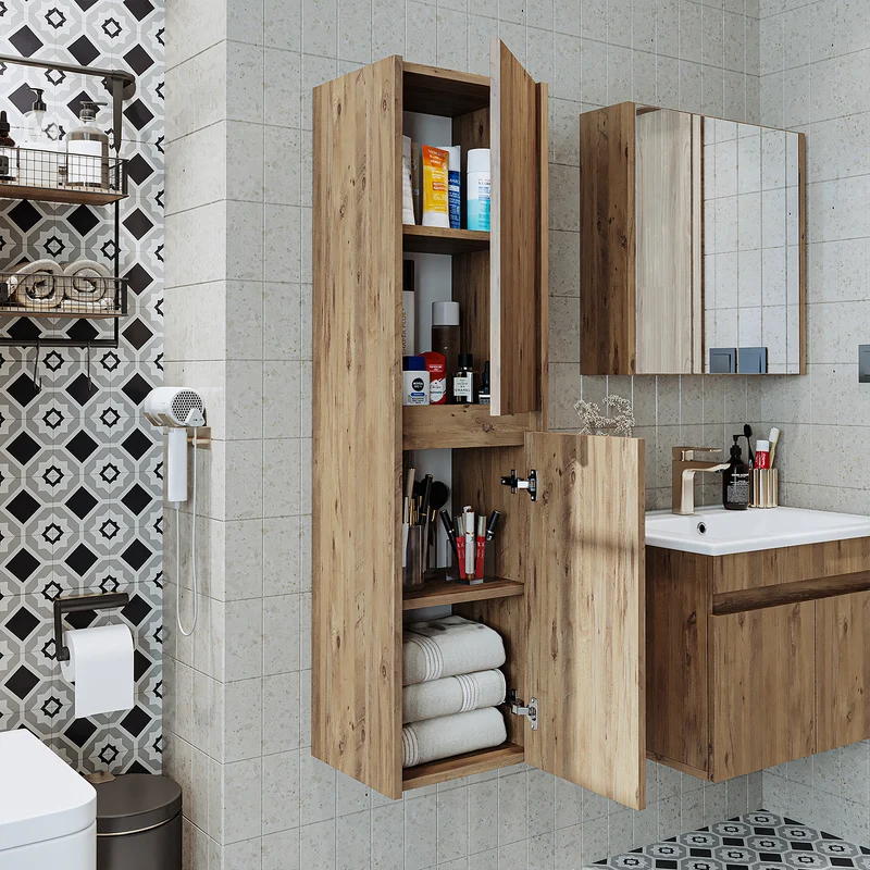 Roomart Badezimmer Hochschrank, 35 cm, hängend mit 4 Fächern, in 5 Farben