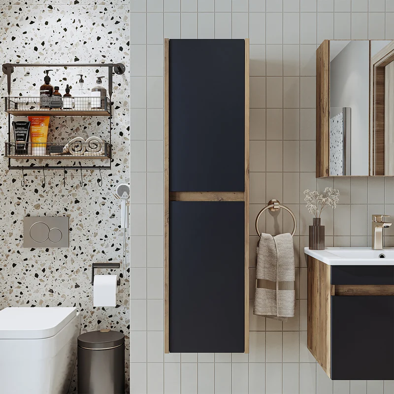 Roomart Badezimmer Hochschrank, 35 cm, hängend mit 4 Fächern, in 5 Farben
