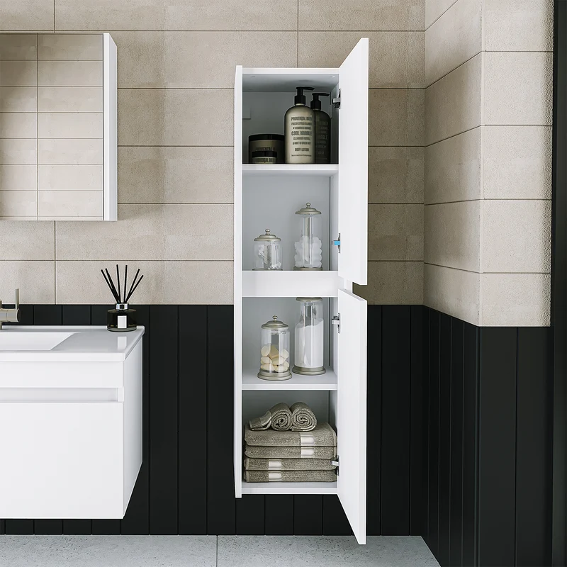 Roomart Badezimmer Hochschrank, 35 cm, hängend mit 4 Fächern, in 5 Farben