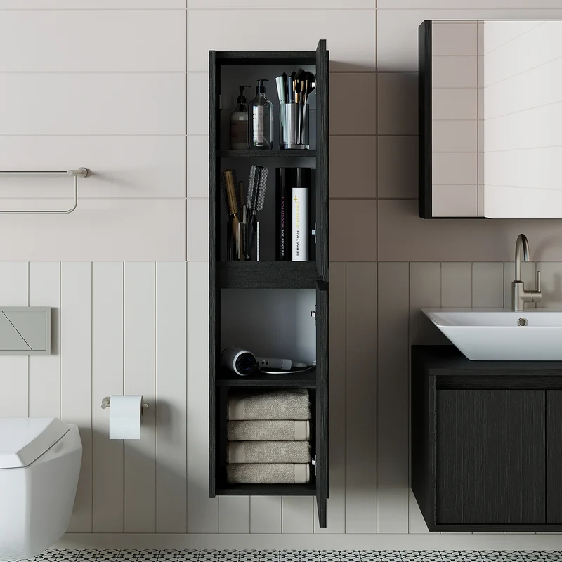 Roomart Badezimmer Hochschrank, 35 cm, hängend mit 4 Fächern, in 5 Farben