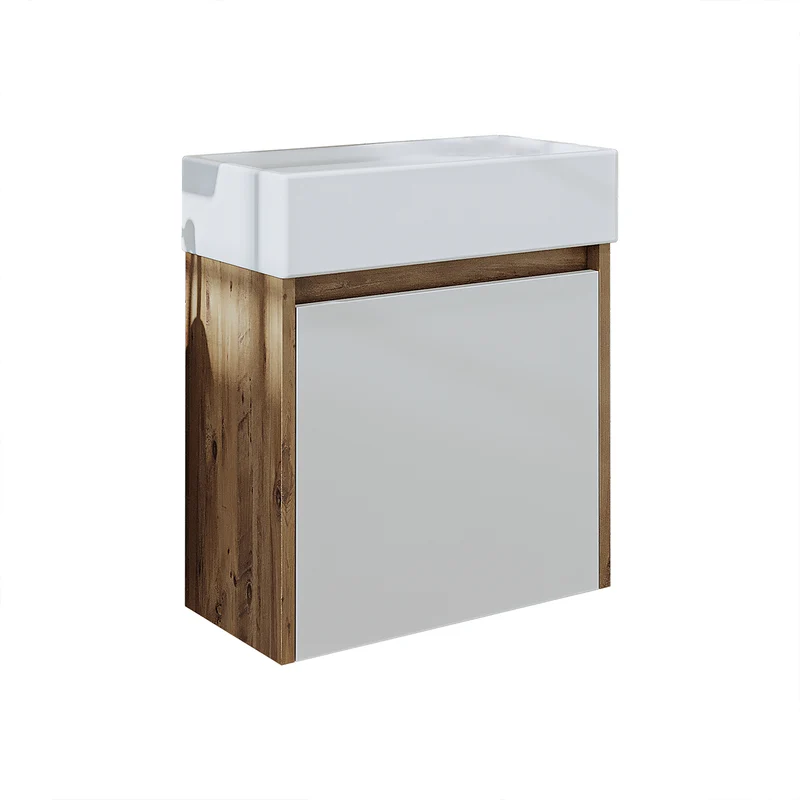 Roomart MINI Waschtisch mit Unterschrank, 50 cm, mit Keramikbecken, in 5 Farben