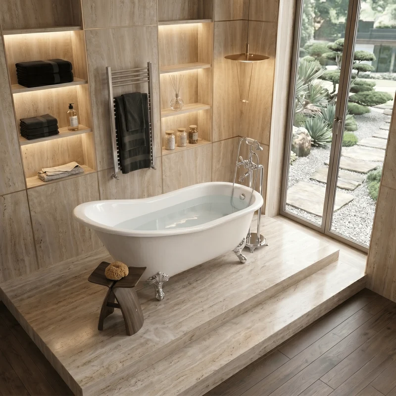 Freistehende Gusseisen Badewanne ASHFORD