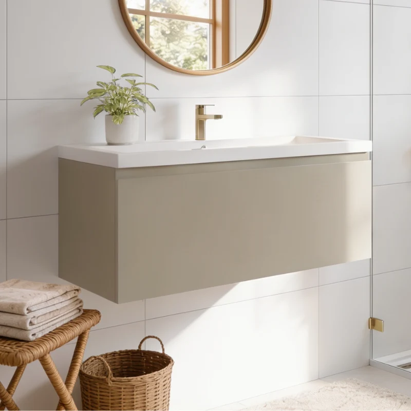 MODENA Greige - Wastafel Wit - 100cm