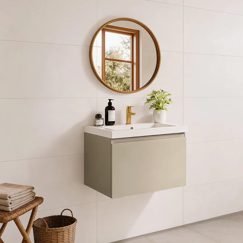 MODENA Greige - Wastafel Wit - 60cm