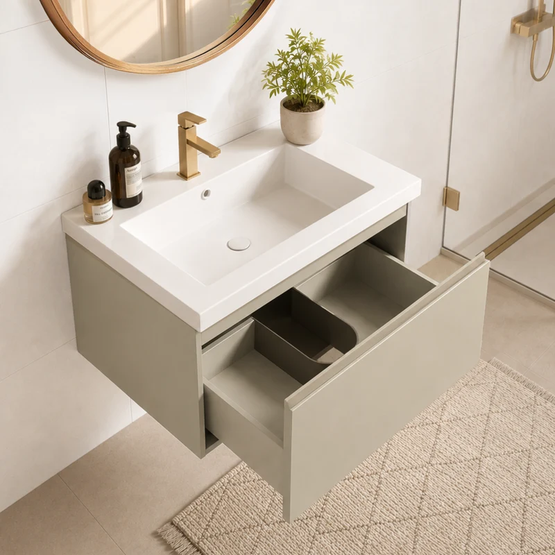 MODENA Greige - Wastafel Wit - 60cm