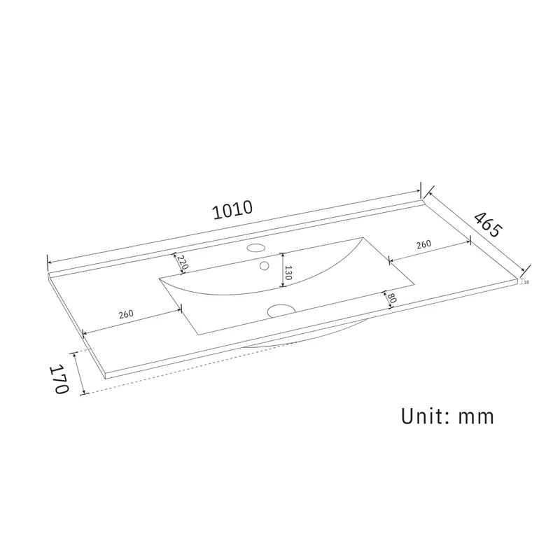 Badmeubelset VERONA 100 cm - Met Kolomkast - Warm Eiken - Wastafel Wit