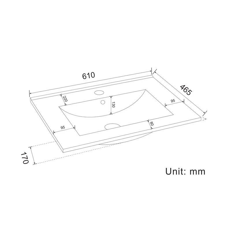 Badmeubelset VERONA 60 cm - Met Kolomkast - Warm Eiken - Wastafel Wit