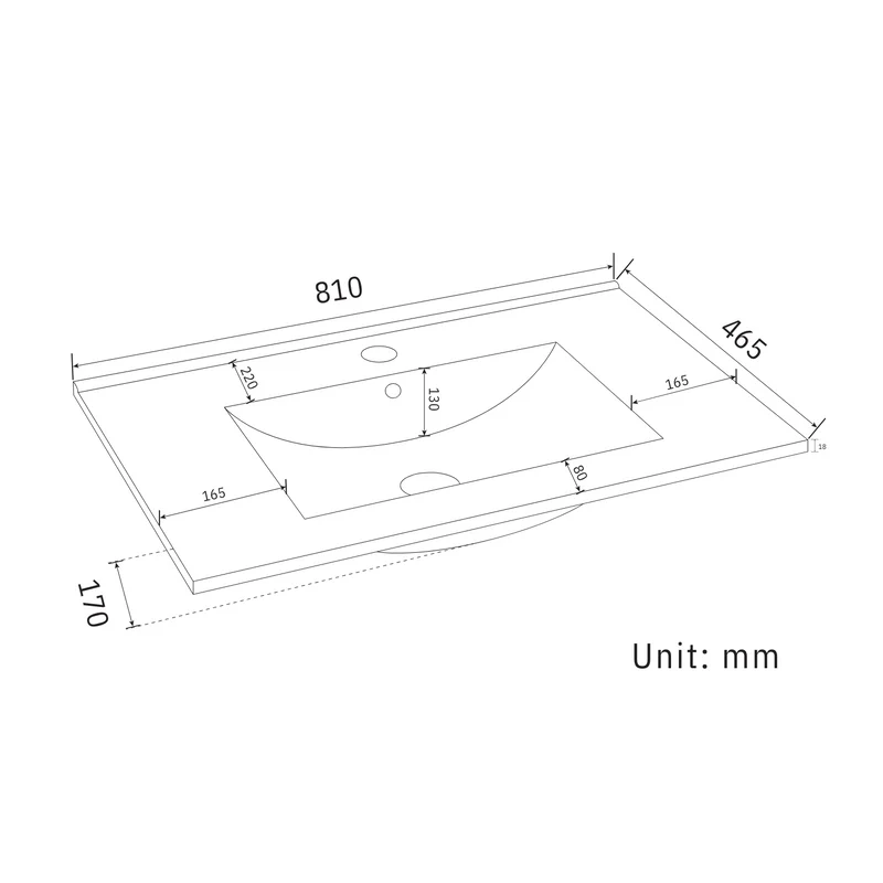 Badmeubelset VERONA 80 cm - Met Kolomkast - Warm Eiken - Wastafel Wit