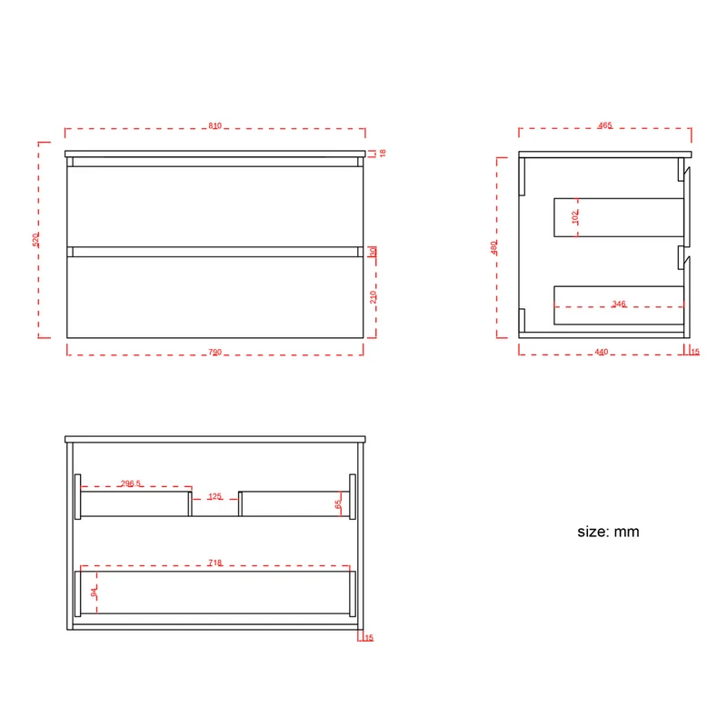 Badmeubelset VERONA 80 cm - Met Kolomkast - Warm Eiken - Wastafel Wit
