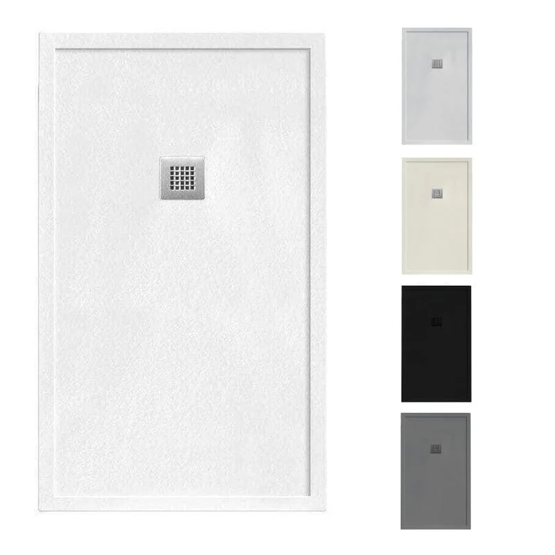 Extra flache Mineralguss-Duschwanne MADISON PLUS, Schieferoptik, 5 Farben