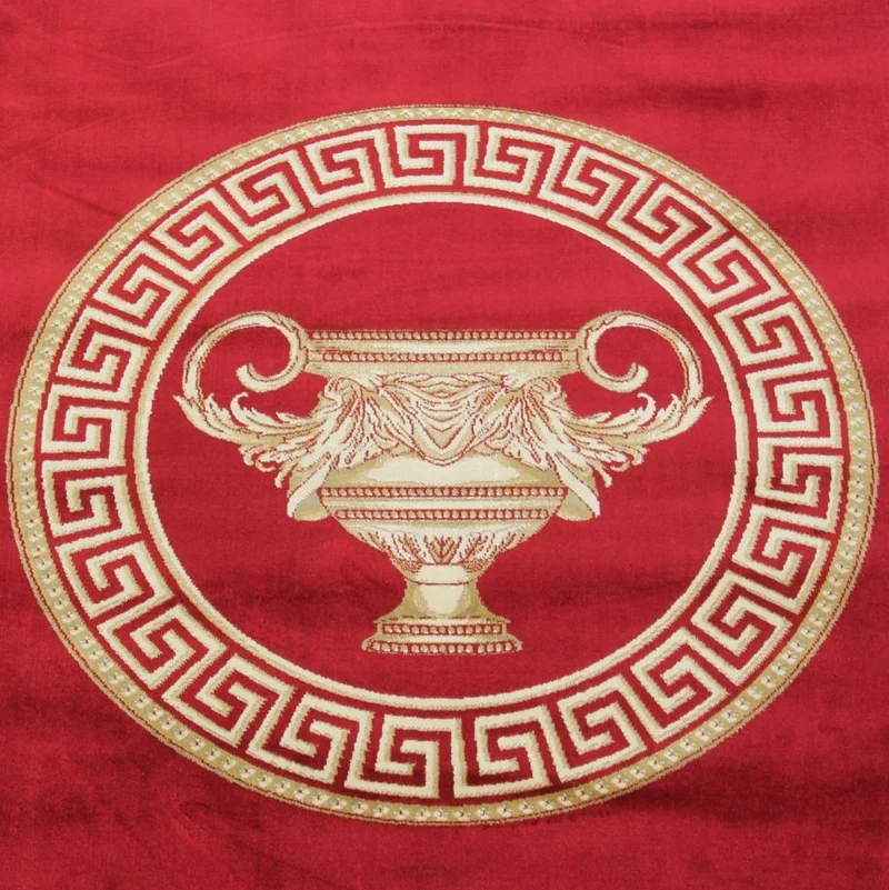 Teppich Oval Amphore Rot