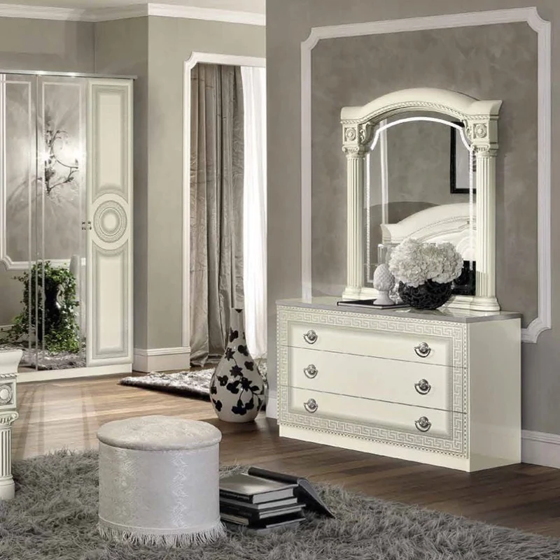 Schlafzimmer Aida Weiss-Silber
