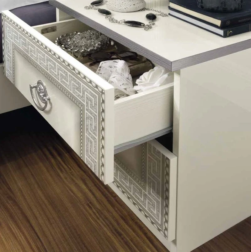 Schlafzimmer Aida Weiss-Silber