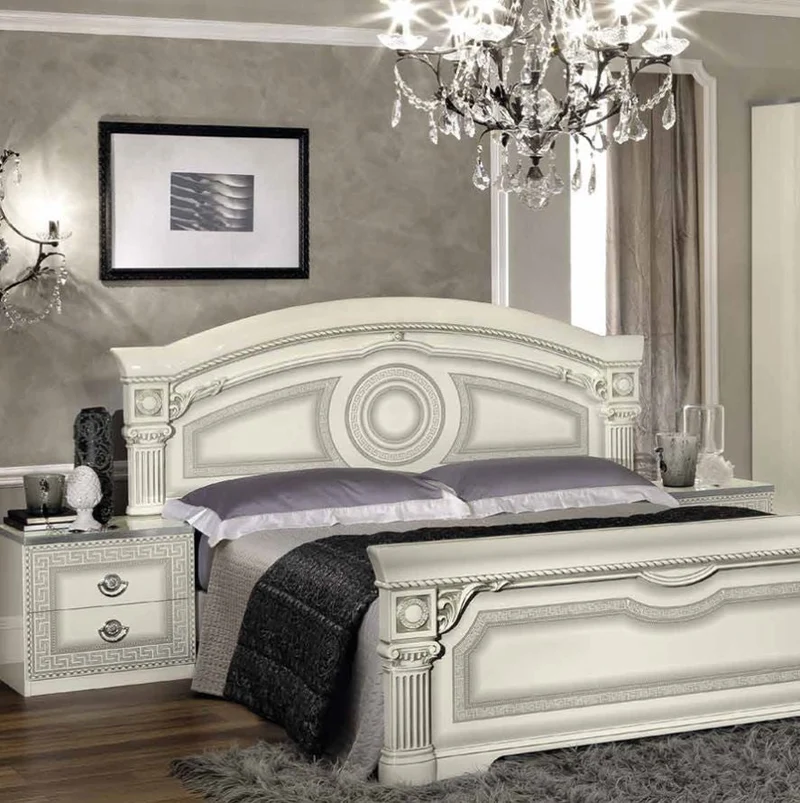 Schlafzimmer Aida Weiss-Silber