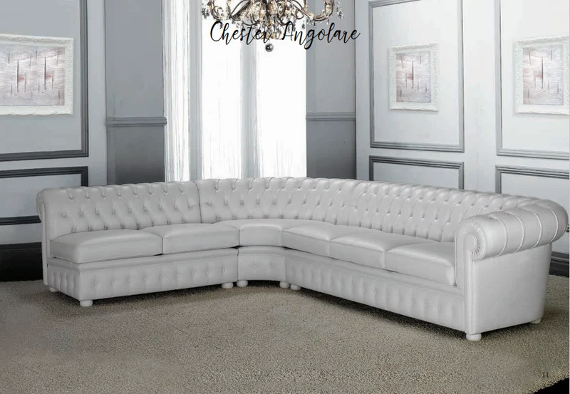 Eck-Couchgarnitur Leder Beige Royal