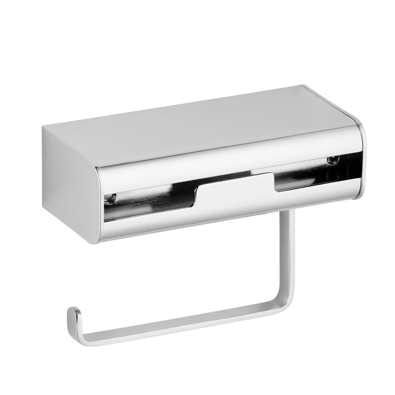 Hygienebeutelspender mit Papierhalter, WC-Rollenhalter mit Hygienebeutel-Fach, Öffnung rechts oder links wählbar