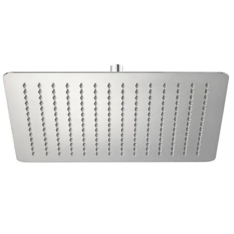 Regenbrause eckig, Edelstahl poliert, extraflach 2 mm, 200 / 250 / 300 / 400 mm