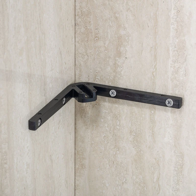Duschablage, Eckmodell, abnehmbar mit verdeckter Wandbefestigung, Chrom oder Schwarz matt, Art.Nr. 901 4019