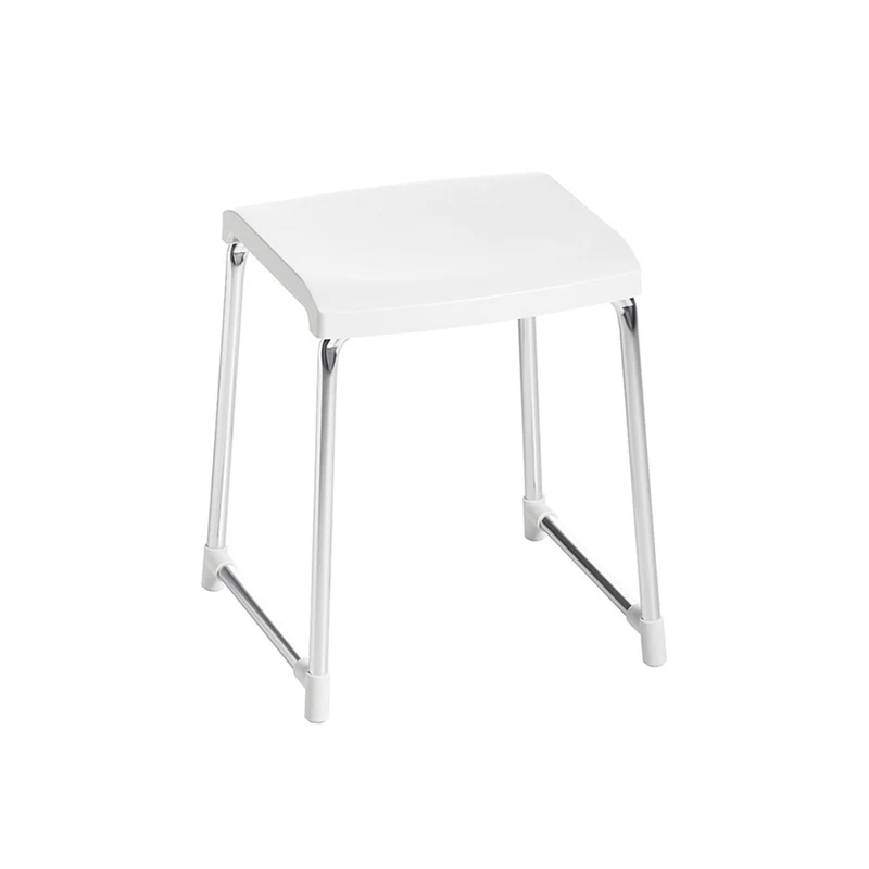 Bad- und Duschhocker, rutschfeste Füße, Sitzhöhe 480 mm, Sitzfläche schwarz oder weiß, Art.Nr. 900 4720 010 / 900 4721 010