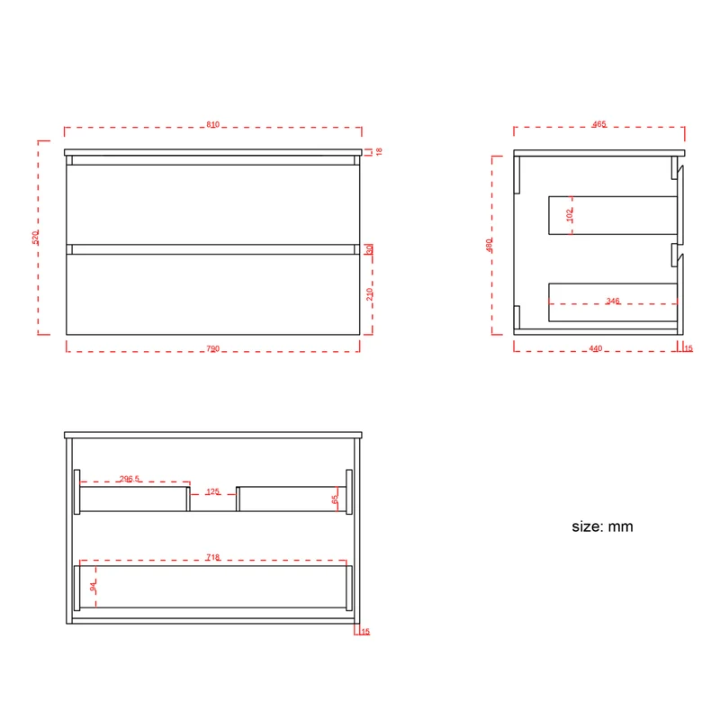 MARENZA Mat Zwart - Wastafel Wit - 80cm