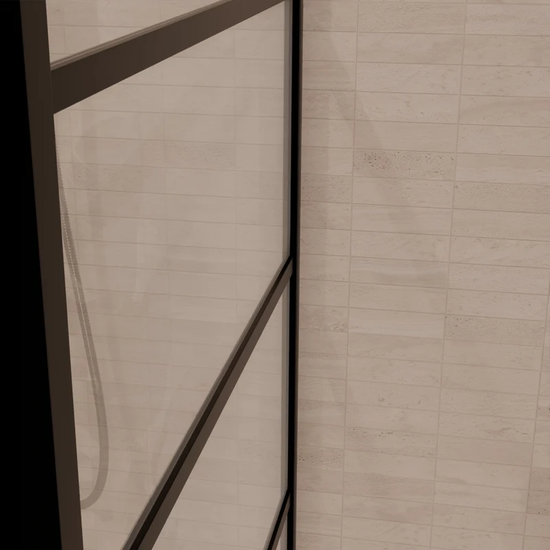 Douchecabine Cartagena 90 x 90 x 200 cm - Zwart - Met Strepen - Nano Coating