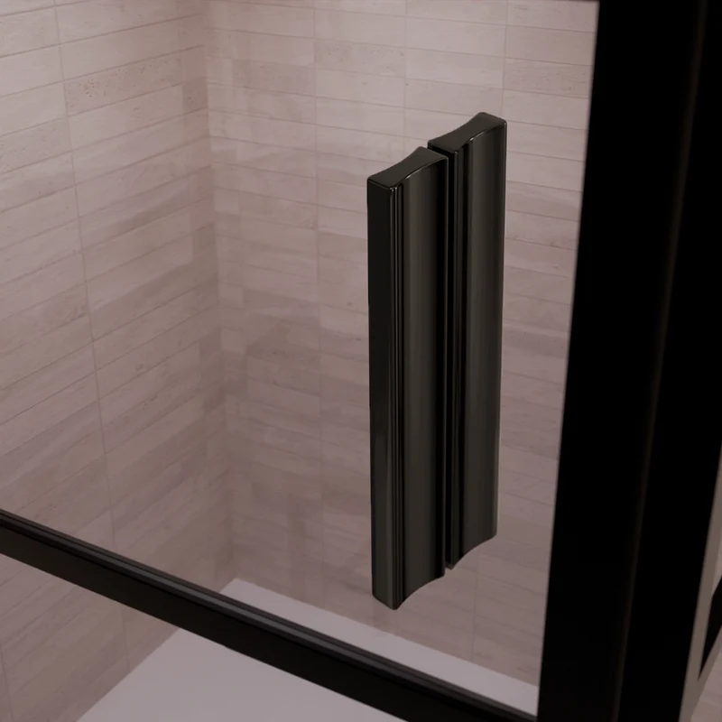 Douchecabine Cartagena 90 x 90 x 200 cm - Zwart - Met Strepen - Rookglas Nano Coating
