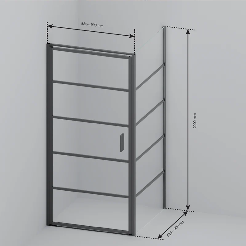 Douchecabine Cartagena 90 x 90 x 200 cm - Glanzend Goud - Met Strepen - Nano Coating