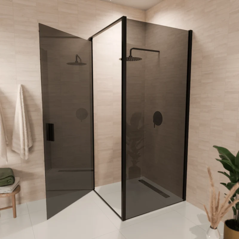 Douchecabine Bogota 90 x 90 x 200 cm - Zwart - Rookglas Nano Coating