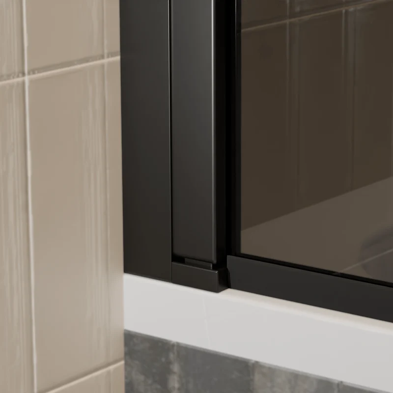 Badwand Palmas 100 x 140 cm - Zwart - Rookglas Nano Coating