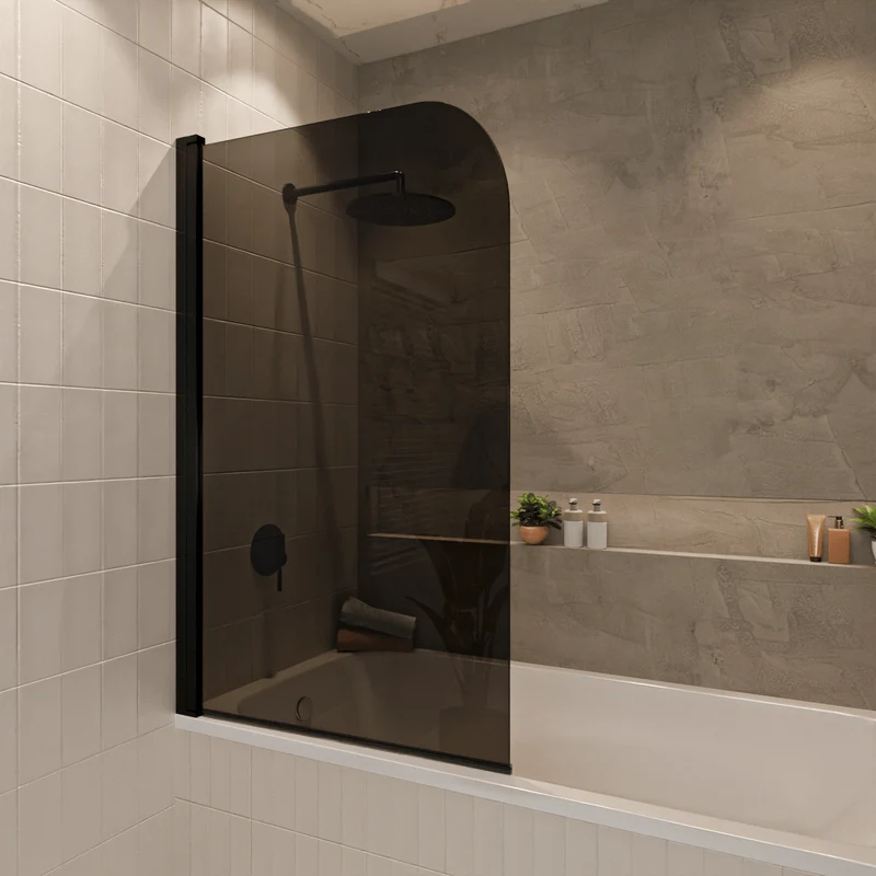 Badwand Palmas 80 x 140 cm - Zwart - Rookglas Nano Coating