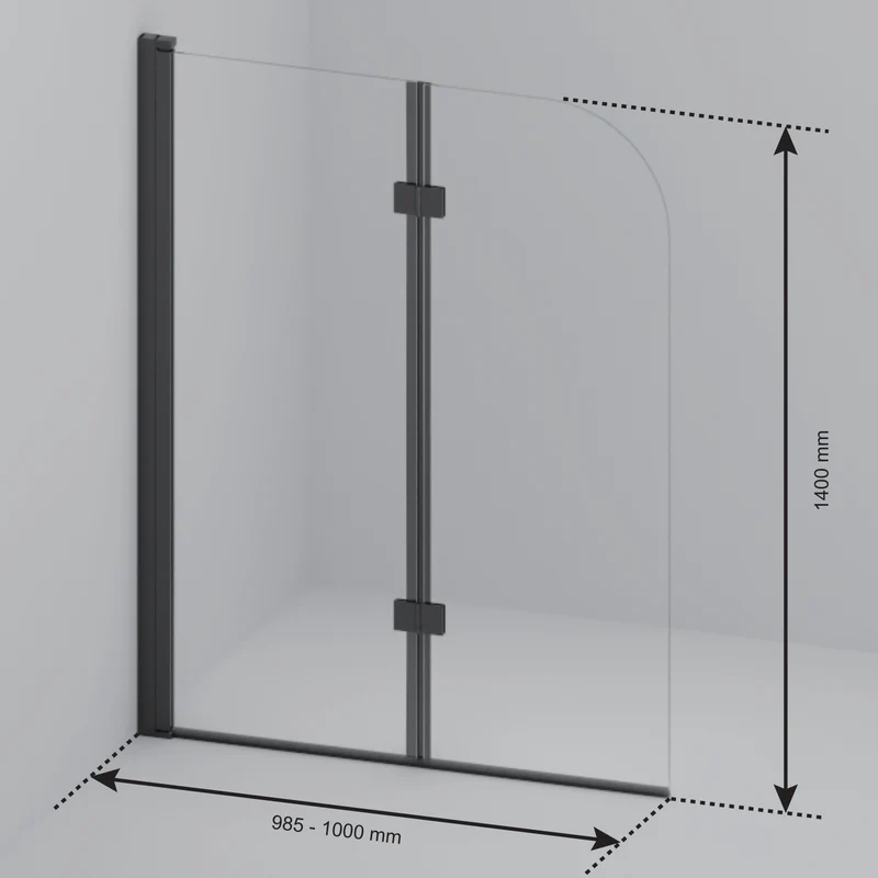 Badwand Caracas 100 x 140 cm - Zwart - Nano Coating