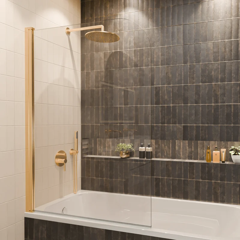 Badwand Palmas 100 x 140 cm - Glanzend Goud - Nano Coating