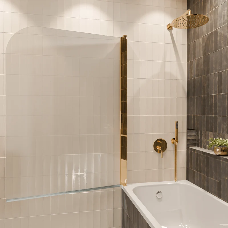 Badwand Palmas 100 x 140 cm - Glanzend Goud - Nano Coating