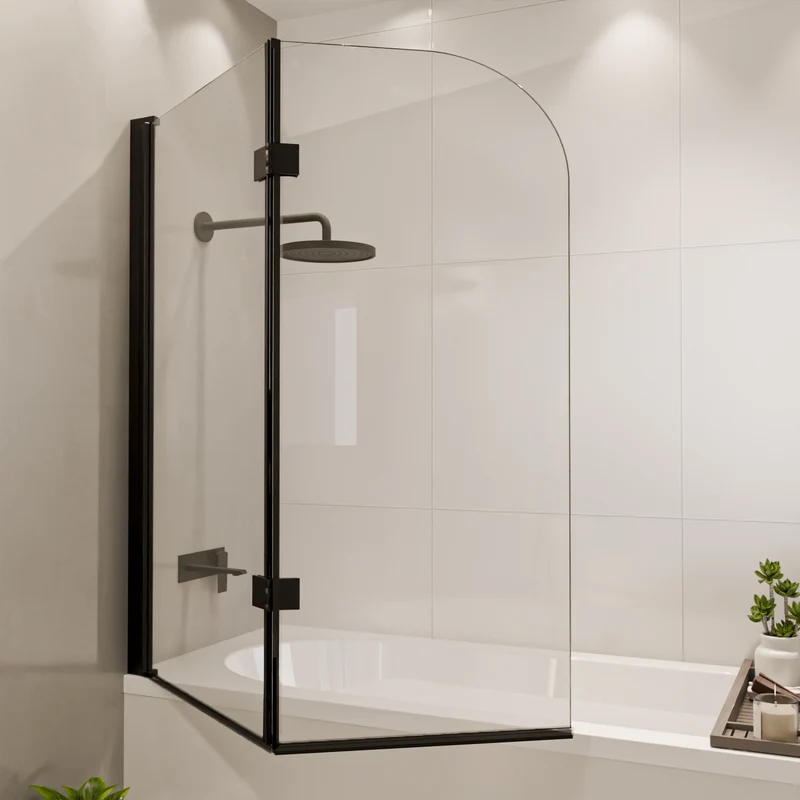 Badwand Caracas 120 x 140 cm - Zwart - Nano Coating