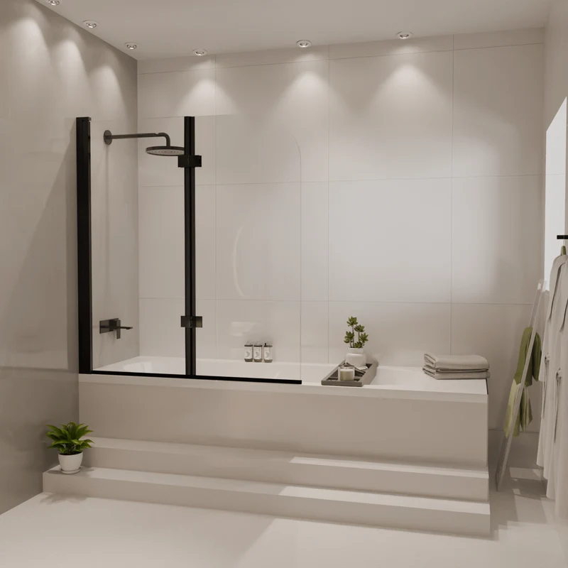 Badwand Caracas 120 x 140 cm - Zwart - Nano Coating