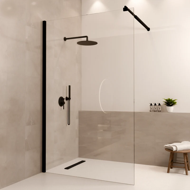 Douchewand Lima 120 x 200 cm - Zwart - Nano Coating