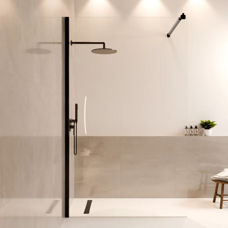 Douchewand Lima 120 x 200 cm - Zwart - Nano Coating