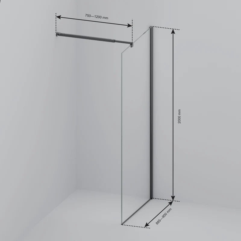 Douchewand Lima 90 x 200 cm - Glanzend Goud - Nano Coating