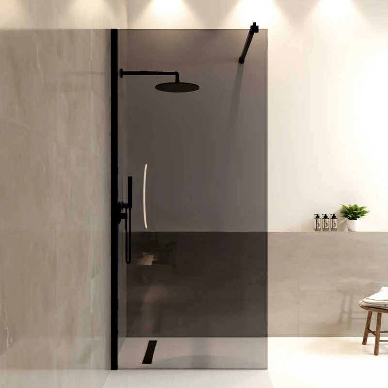 Douchewand Lima 90 x 200 cm - Zwart - Rookglas Nano Coating