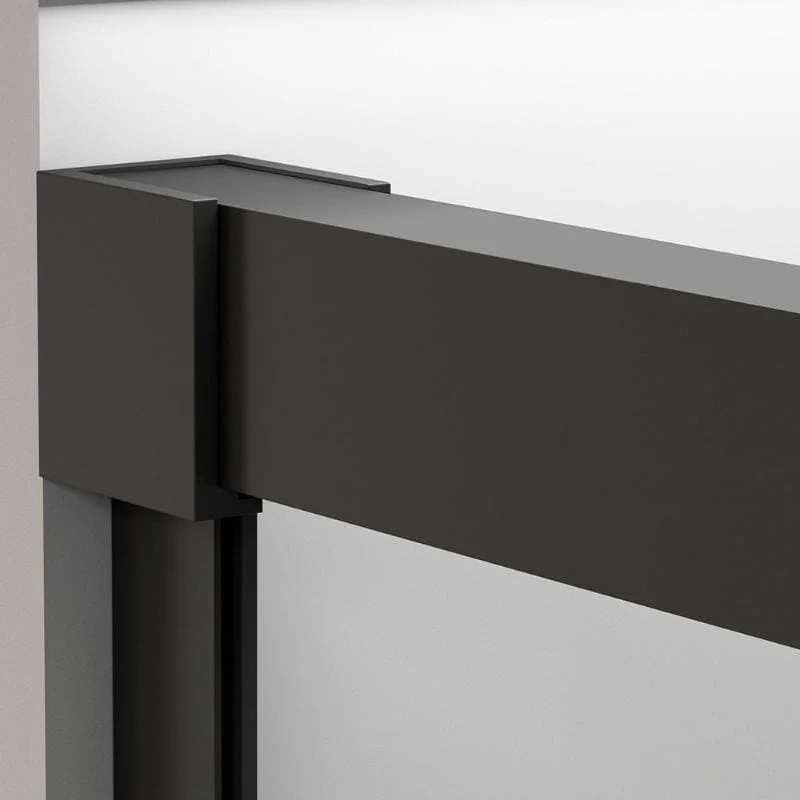 Eckdusche mit Schiebetür und Seitenwand MUSE schwarz - Glas 6 mm