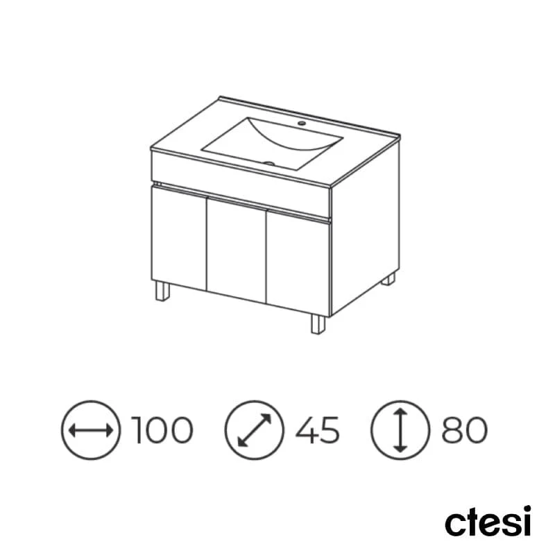 Standwaschtisch mit Unterschrank LUUP - 100 cm