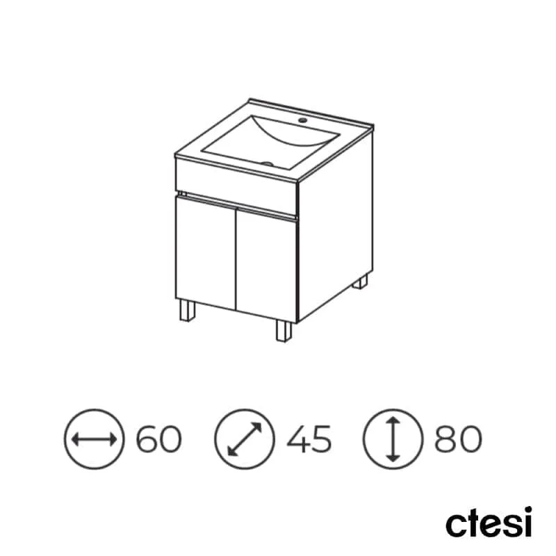Standwaschtisch mit Unterschrank LUUP - 60 cm