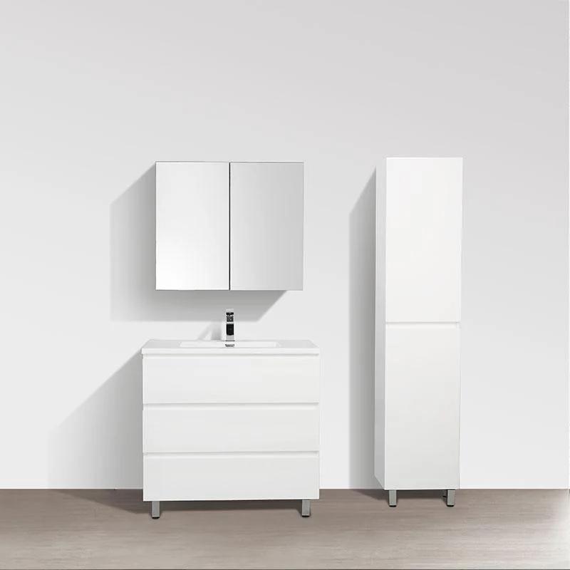 Badschrank mit Füßen, 176 cm, montiert, VERONA, weiß