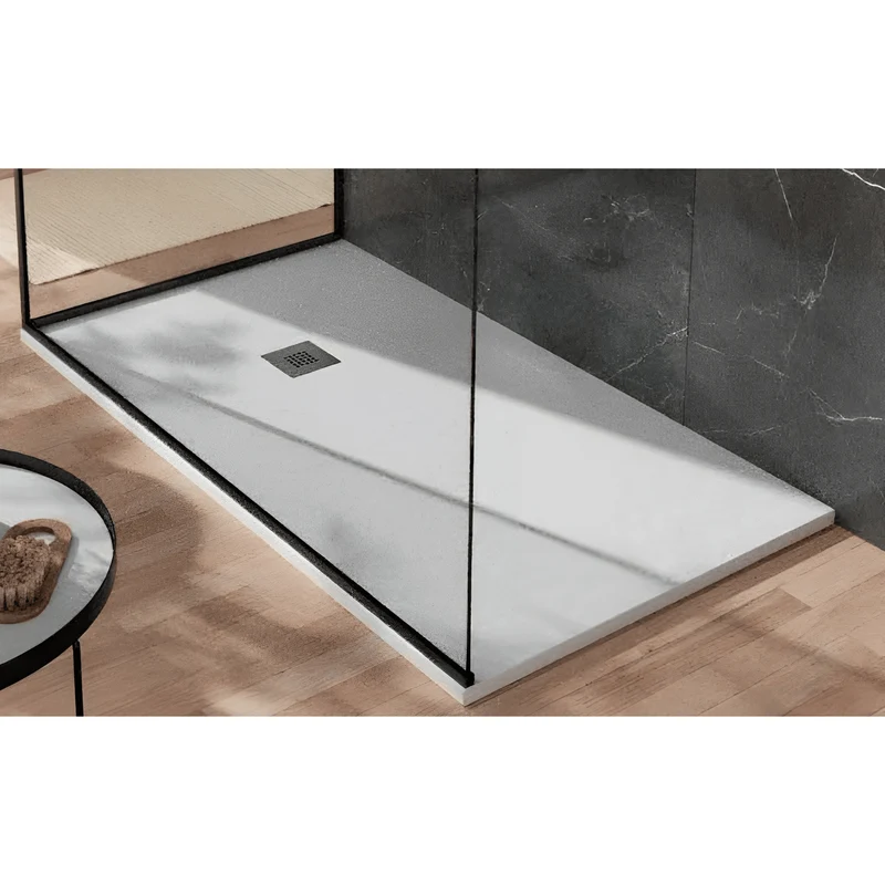 Mineralguss-Duschwanne extra flach OPTIMA, Schieferoptik, 4 Farben
