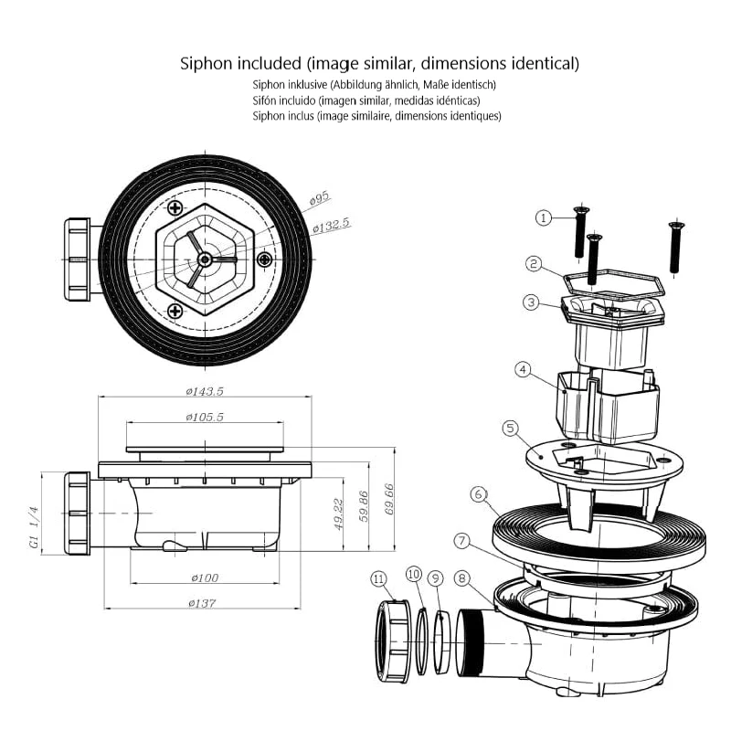 Mineralguss-Duschwanne extra flach OPTIMA, Schieferoptik, 4 Farben
