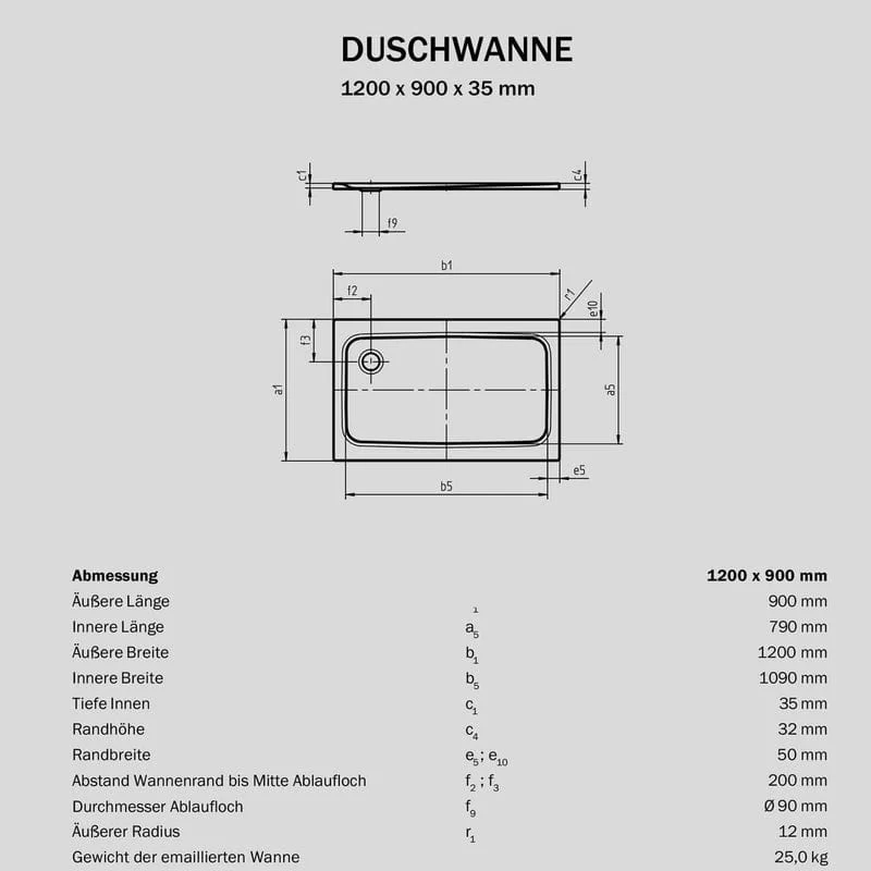 STUROTEC Stahl-Emaille Sturo flat Duschwanne in alpinweiß glänzend oder matt