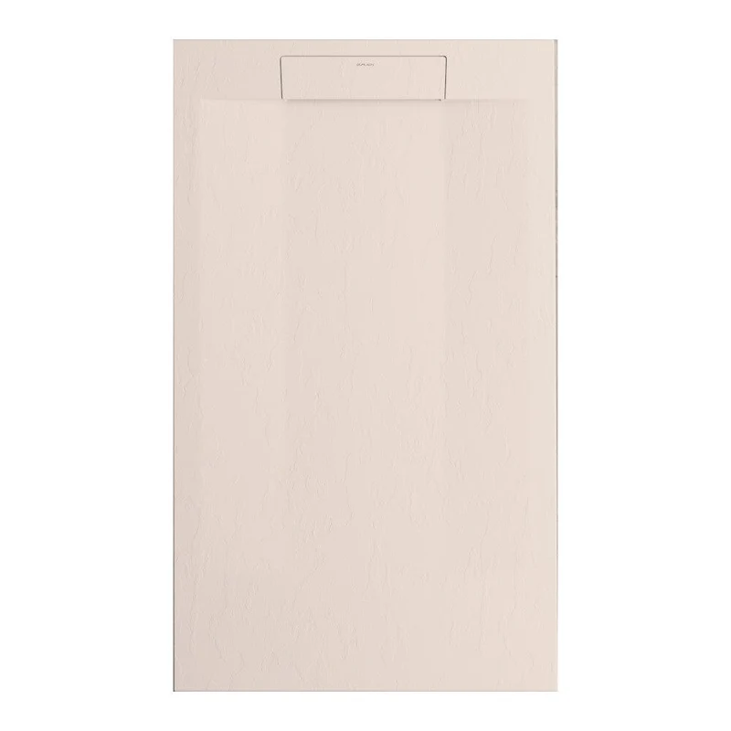 Mineralguss-Duschwanne extra flach SUEZ, Schieferoptik, BEIGE